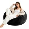 AYJOIR Bean Bag Chair 4FT with Memory Foam Filling, Large Bean Bag Chair with Soft Flannel Cover, Cozy Lounge Sofa for Living Room Bedroom College Dorm Reading Gaming Black
