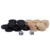 AYNEFY 32Pcs Draughts Chess Pieces, Wooden Checkers Set, Fun Board Game for Kids and Adults