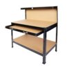 Aynuma Heavy Duty Garage Workbench with Pegboard, Steel Work Bench with MDF Work Surface, Storage Drawer & Bottom Shelf, 300 lb Capacity Workshop Table for Garage, Workshop, Home, Office & DIY Project