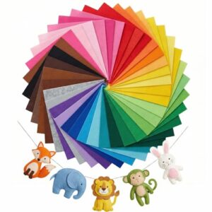 Ayssny Felt Fabric Sheets 6 x 6 inches, Assorted Colors Felt Sheets