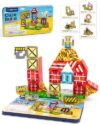 Aywewii Travel Magnetic Tiles 42pcs Building Set with Case - Construction