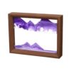 AzureLeap Moving Sand Art Liquid Motion 3D Deep Sea Sand Scene Colorful Flowing Sand Solid Wood Frame Square Glass Moving Sand Art Picture Casual Desktop Home Office Workplace Decor [Purple 8in]