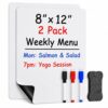 Babenoun Magnetic Whiteboard for Fridge, 8" x 12"-2PACK Dry Erase White Board on Wall for Organizer and Planner, Kitchen Fridge Shopping List with Marker
