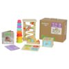 Baby Academy Montessori Play Box for 13–18 Month Toddlers – 28 Piece Wooden Educational Toy Set with Stacking Cups, Shape Sorter & Sensory Activities