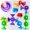 Baby Bath Toys Suction Toy: No Hole Bath Toy for Baby Toddlers Sensory Fidget Toys for Autism Fine Motor Skills Suction Cup Toys for Boys Girls - Bathtub Airplane Travel Easter Basket Stuffers