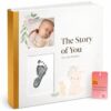 Baby Memory Book for Baby Boy or Girl - Baby Book Keepsake with Ink Pad and Two Personalized Frames - Record Every Event from Birth to Age 5 Gender Neutral Scrapbook - Baby Gifts Gender Neutral