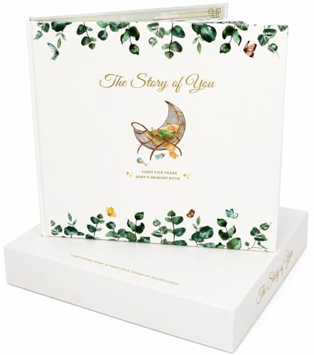 Baby Memory Book Keepsake – First 5 Years (Pregnancy to Age 5) | Gender Neutral Baby Book for Boy or Girl | Milestone Journal & Photo Album for New Parents