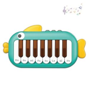 Baby Musical Piano Toys for Toddler age1-3, Busy Board with Music & Light, Birthday Toy for Infant Toddler 1-3 Years and Older Boy Girl Gifts (Green-Fish)