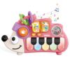 Baby Musical Piano Toys for Toddler age1-3, Busy Board with Music & Light, Birthday Toy for Infant Toddler 1-3 Years and Older Boy Girl Gifts (Pink-Hedgehog)
