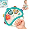 Baby Musical Tambourine Toy, Infant Interactive Hand Drum with Lights and Sounds, Early Educational Sensory Toy for Toddlers 1 Year Old, Travel Sensory Toys