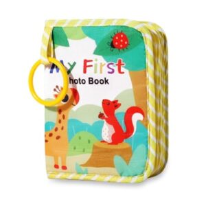 Baby Photo Album and Memory Book for Newborns, My First Photo Album for Baby Toddlers with Mirror, 1st Birthday Book 4x6 Inch Photos Family Albums for Birthday Keepsake (Animals on land)