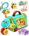 Baby Sensory Toys 6-12 Months, Surprise Insect House with 6 Stuffed Animals