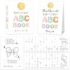 Baby's First ABC Book Baby Shower Activity, Boho Sun Baby Shower Guest Book Alternative with Alphabet Coloring Pages, Educational Keepsake & Activities, Sunshine Baby Shower Games Craft Kit