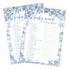 Baby Shower Word Scramble Game, 25 Blue Toile Word Scramble Game Cards, Gender Reveal Games, Fun Baby Shower Games Activity for Boy or Girl, Gender Neutral Decorations Supplies-A15