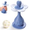 Baby Teething Toys 3-6 6-12 Months, Silicone Flower Teether and Rattle 0-6 Months, 360° Teething Toothbrush with Suction Base, Infant Chew Toys for Newborn 0-24 Months Gifts
