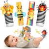 Baby Toys 0-6 6-12 Months, Baby Wrist Rattle Socks and Foot Finder Set, Infant Hand & Foot Development Sensory Rattle Toys, Baby Shower Gifts for Newborn Boys Girls