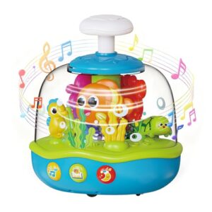Baby Tummy Time Toys, Press & Spin Ocean Musical Light Up Toy for 6 Months+