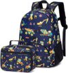 Backpack for Kids Boys Girls Preschool Kindergarten Bookbag Set with Lunch Box Truck Toddler School Bag, navy Blue