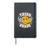 Back to School 3rd Grade Retro Smile Face Kids Hardcover Journal, Black