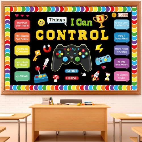 Back to School Bulletin Board Decorations, Things I Can Control Gaming Classroom Decor, Growth Mindset Bulletin Board Set with Video Game Theme Classroom Wall Decorations for Elementary Teachers