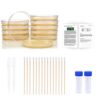 Bacteria Science Kit Petri Dishes with Agar and Swabs | Top Science Fair Project Bacteria Growing Kit | Prepoured LB-Agar Plates and Cotton Swabs | STEM for Kids Aged 6 7 8 9 10 Girls Boys Gifts