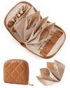 BAGSMART Travel Jewelry Case, Leather Zip for Rings Necklaces