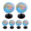 Balacoo Mini Desktop World Globes Plastic Geography Teaching Globes 6pcs with Relief Topography and Space-saving Design, 3.3 Inch for Classroom and Homeschool Use