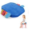 BALAPET Kids Sensory Seat Wedge Cushion, Active Sitting Wiggle Seat with Tactile Tags, Flexible Floor Seating for Ages 3+, Classroom, Playroom and Calm Corner