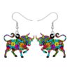 BAMAY Acrylic Cute Cow Earrings Dangle Farm Gifts for Women (Multicolor)