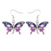BAMAY Alloy Handmade Butterfly Earrings Bug Gifts for Women (Violet)