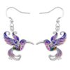 BAMAY Cute Hummingbird Earrings Dainty Bird Lover Gifts for Women (Purple)