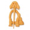 Bamboo Wood Dog Brooch Pin for Women, Cute Puppy Pin Dog Lover Gift, Carved-Style Sweater Brooch, Lightweight Wooden Cardigan Pin for Coats, Bags
