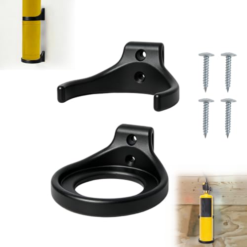 Bamokee MAP Gas Torch Holder Wall Mount, Dual Support Propane Cylinder Storage Rack with Snap-Fit Clip and Bottom Cradle, Heavy Duty Workshop Organizer for Standard 14.1 oz Torch Fuel Cylinders