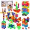 BananMelonBM 100 PCS Magnetic Blocks - Transparent Rainbow Magnetic Cubes Building Toys for Kids Ages 2-4 4-8, STEM Learning Preschool Educational Sensory Magnet Toys for Boys Girls