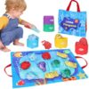 BananMelonBM Montessori Toys for 1 Year Old Fishing Game 1 2 3 4 Year Old Boy Birthday Gift 10 in 1 Cloth Fishing Game Toddler Toys Stacking Cups Sorting Stacking Toys Early Learning Activity Set