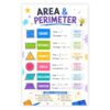 banner4you Area and Perimeter Poster for Kids, Geometry Formulas Math Classroom Chart, Colorful Educational Wall Decor for Elementary and Middle School, 11x17 Inch, Unframed
