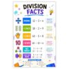 banner4you Division Facts Poster for Kids, Division Strategies, Fact Families and Equal Groups Math Chart, Colorful Elementary Classroom Wall Decor, 11x17 Inch, Unframed