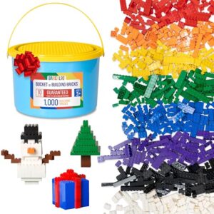 Barcaloo 1000 Piece Building Bricks Kit - Classic Colors, Axles Included