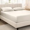 Bare Home 100% Organic Cotton Fitted Sheet (Split Flex King, French Beige)