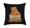 Barely Participating Quokka Humor Throw Pillow