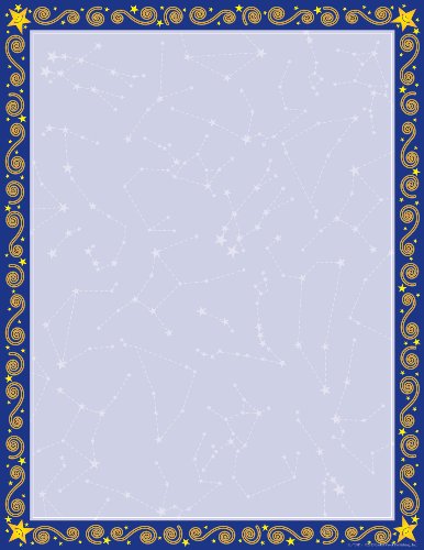 Barker Creek Designer Computer Paper, Reach for The Stars, 8.5” x 11”, Decorative Printer Paper, Stationery, 50 Sheets per Pkg, Home, School and Office Supplies (738)