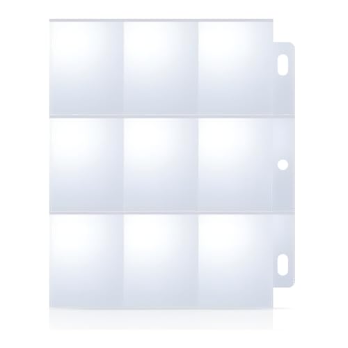 Baseball Card Binder Leeves 40 Pack 9 Pocket Trading,Double-Ided Baseball Card Leeves,Heet Protectors for 3 Binder,Photocard Holder Page Protectors for Trading Ports & Game Cards