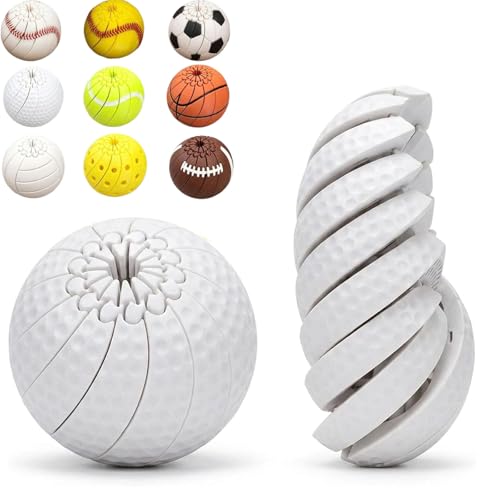 Baseball Fidget Ball Toy, 3D Printed Twist and Turn Stress Relief Desk Fidget, Portable Sensory Puzzle Focus Ball for Anxiety Relief, Portable Handheld Office Toy for Baseball Fans (#B)