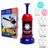 Baseball Tee Batting Popper Trainer, Beginner Friendly for Adult & Youth 40" Consistent Launch Without a Pitcher, Portable Solo Hitting Training Equipment with 6 Ball for Indoor Outdoor Backyard Park