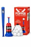 Baseball Training Tee Popper Set with Baseball Bat & 12 Balls, Pop Up Batting Tee for Kids & Beginners, Self Pitching Baseball Trainer for Hitting Practice, Portable Batting Trainer for Backyard