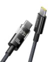Baseus USB C Cable, 100W 5A Fast Charging USB C Charger Cable with LED Display, Zinc Alloy Nylon Braided USB C to USB C Cable for iPhone 16/Pro/Plus/Pro Max, MacBook, iPad Pro, Galaxy S24/S23 (3.3ft)