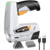 BATAVIA Electric Staple Gun, 2-in-1 Cordless T50 Stapler & Brad Nailer with 2000PCS Staples and Nails, 2000mAh Battery Powered, 4V Electric Stapler for Upholstery, Wood, DIY, Home Improvement
