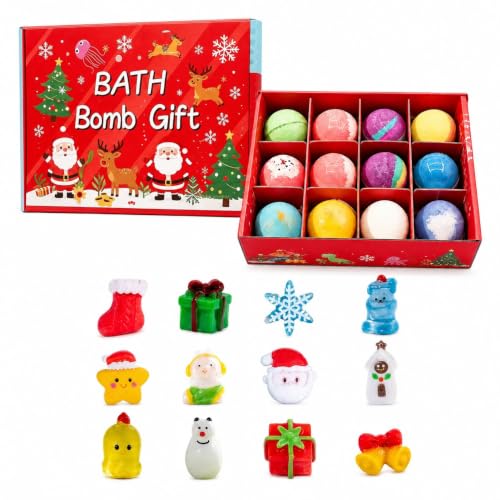 Bath Bombs for Kids with Surprise Inside, 12 Pack Kids Bath Bombs with Toys Inside, Colorful Bubble Bath Balls 2026 Advent Calendar, Birthday Easter Christmas Gift Set for Boys Girls