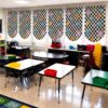 Batiyeer 6 Pcs 36" x 24" Classroom Curtains Windows Valances Back to School Playroom Window Curtains Checkered Flower Patterns for First Day of School Classroom Teacher Student Room Decor