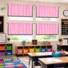 Batiyeer 6 Pcs Classroom Window Valance Curtain 54" x 18" Back to School Composition Book Curtain Wrinkle Resistant Cafe Valance for Kindergarten Daycare Playroom Bedroom Living Room Decor